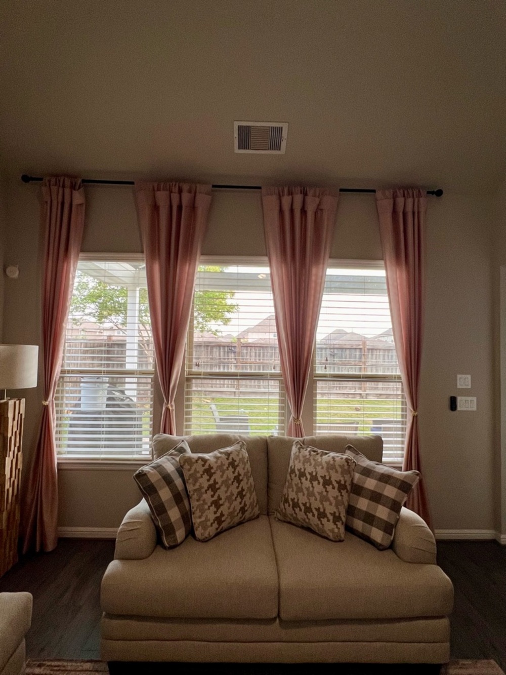 SOLD Madison Park Emilia Faux Silk Curtain 120"L x 50"W, Blush